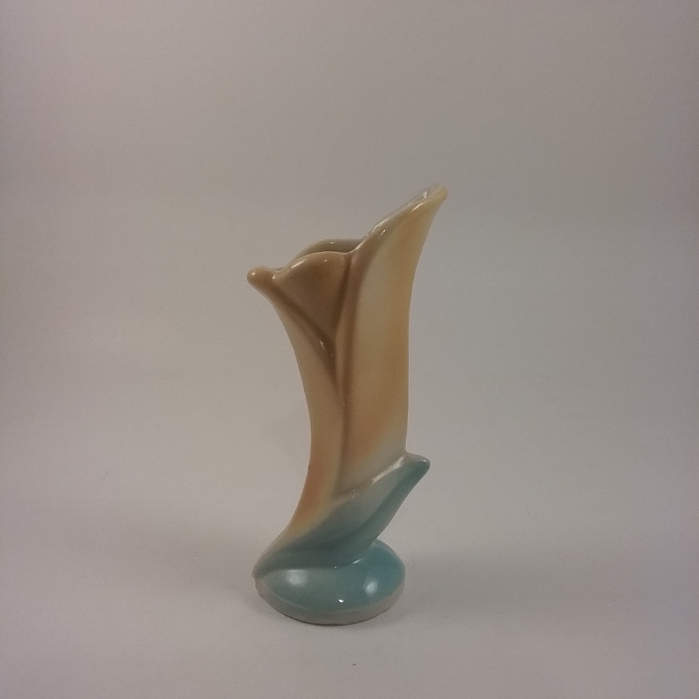 Vintage Hull Pottery Yellow Green Bud Vase